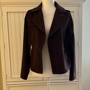 Philosophy Dark Brown Faux Suede Blazer